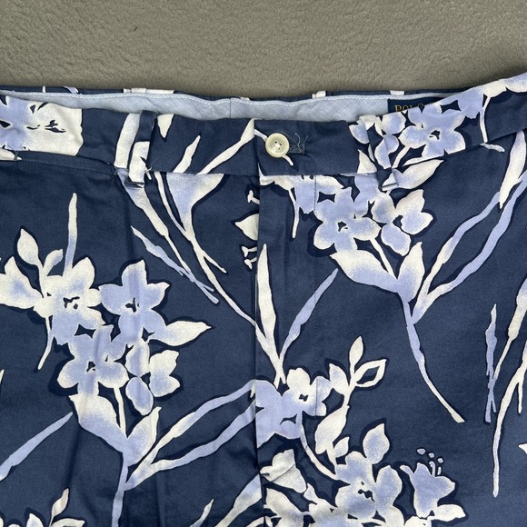 Polo Golf Ralph Lauren Shorts Mens 35 Navy Blue White Floral Golf Classic Fit - Picture 2 of 12